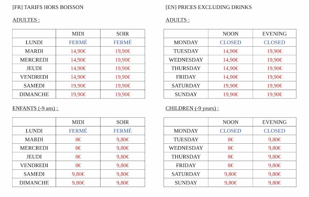 Restaurant du Bonheur - Menu Image 2